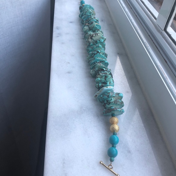 Turquoise Slice Statement Necklace (Artisan) - Picture 9 of 9